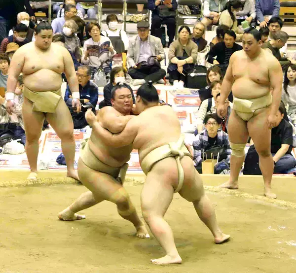 元大関・朝乃山が幕内・王鵬らと計１２番　握手会に登場し年配のファンから「えー！」と歓喜の叫び