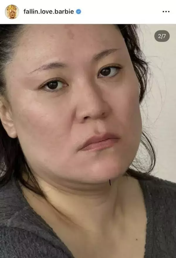 「あごにひじき柱」バービー、夫撮影のおもしろアクシデントを投稿！