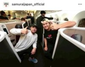 大谷翔平＆菊池雄星「花巻東コンビ感動」侍ジャパンの機内ショットにファン興奮「修学旅行み」「イイ雰囲気伝わる」