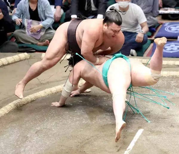 大関・霧島、一山本をはたき込んで無傷の４連勝　後退し「少し危なかった」