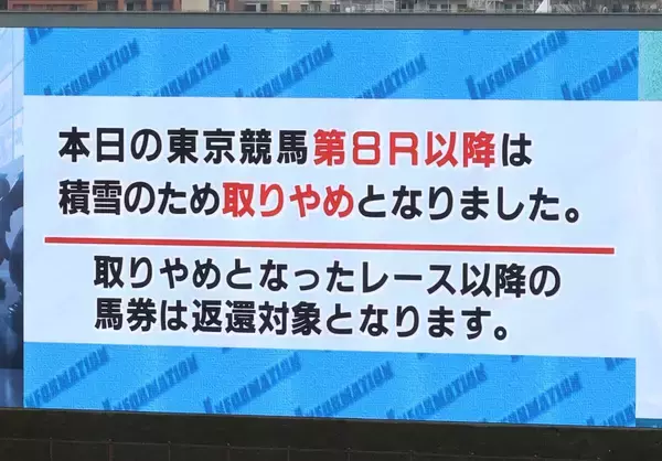８Ｒ以降が中止になった東京競馬「視界不良になると競走の実施が危険である」とＪＲＡが説明　騎手からも同意見