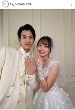 ３４歳・内田理央　左手薬指キラリ！「美男美女すぎー」「イケメンと美人さん」「だーりおさん可愛すぎる」渡邊圭祐と不倫ドラマのオフショット