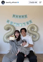 Ｗ杯日本代表・上田綺世　モデル美人妻＆娘と「幸せ家族すぎる！」「ベビちゃん可愛い」家族ショットが「最高」