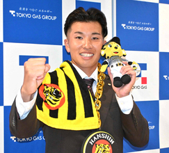 【ドラフト】阪神６位の越川海翔「飛び上がるぐらいうれしい」…元相棒の中日・金丸との対戦も熱望