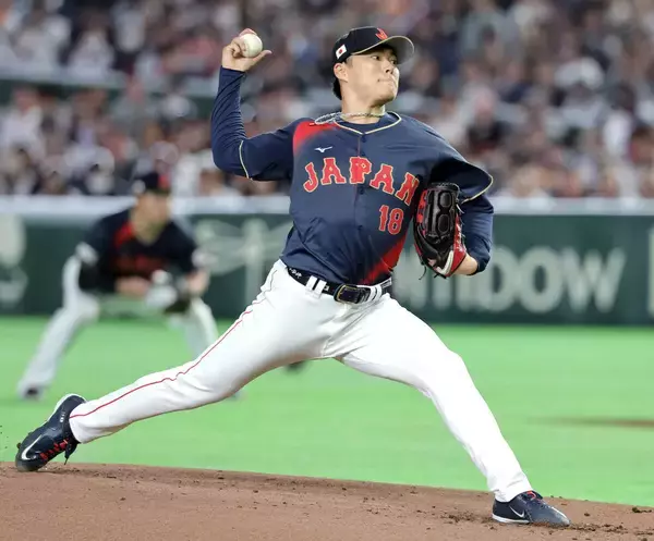 侍“開幕投手”山本由伸、初回は最速１５８キロで３者凡退　若月健矢との黄金バッテリー復活　帰国後初登板の“ぶっつけ本番”