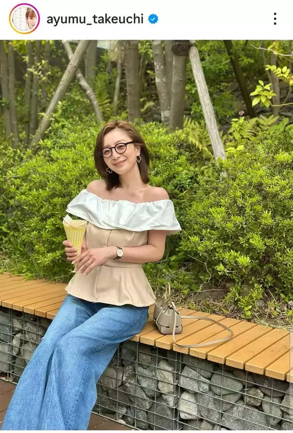 夫は６歳年下のイケメン俳優…美人な奥さん「スタイルすごい」肩出しコーデが素敵！２児ママの竹内渉