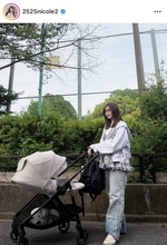第１子出産の藤田ニコル　ベビーカーデビュー！お母さんの顔に「ちゃんとなれてるかな？」