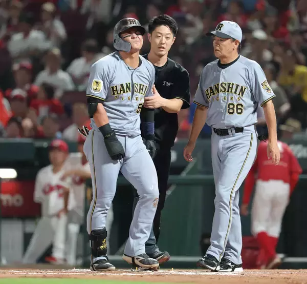 【阪神】前川右京が出場選手登録抹消　１７日の広島戦で背中に島内の１５２キロ直球が直撃「右肩甲骨骨折」と診断