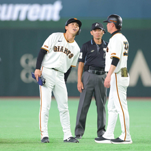 【巨人】阿部監督、平山功太は「ちょっと時間かかるかもしれません」走塁中に左太もも裏痛めて交代