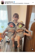 中川翔子「おしりかわいすぎ」双子との親子３ショット公開「育ってますねぇ」「ほんっっとに癒される」「可愛い」