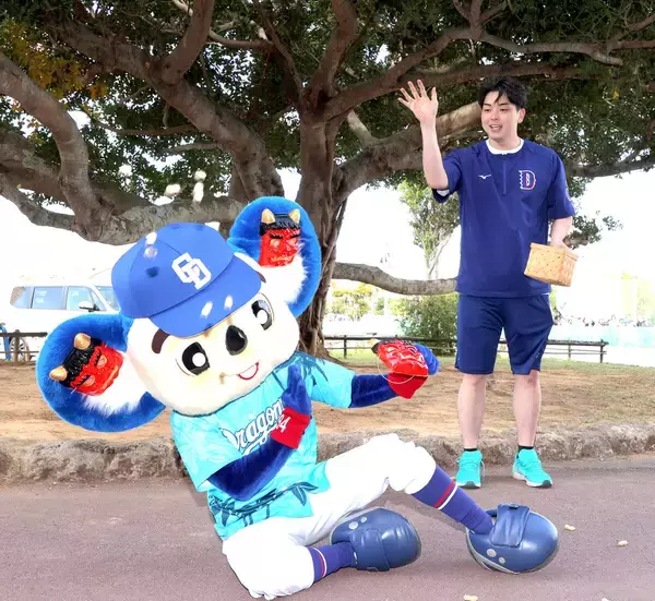 【中日】ドラフト１位・中西聖輝が恒例の豆まき体験で“全力投球”…振り払いたい災いは「無駄な脂肪」