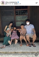姉は有名女優　夫がチラリ！本仮屋リイナ、５人家族の「とても良い写真」「１１年前に夫と…」６月に自宅出産で話題
