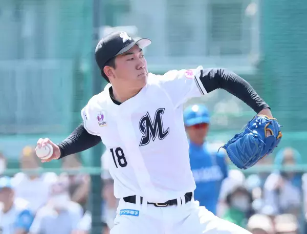 【ロッテ】ドラフト１位・石垣元気が日本ハム戦でデビュー登板　ロッテ浦和球場は背番１８ユニファン多数