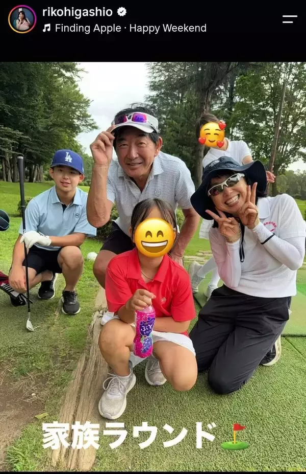 石田純一＆東尾理子夫婦　子ども３人とゴルフ！１３歳長男が「じいじにそっくり！」「カッコイイ！」「大人かと思いました」