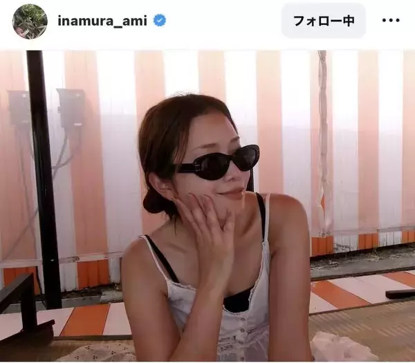 稲村亜美がサングラス姿にフラミンゴボートで水遊びの“夏満喫”ショット！「艶やかな美しさ」「かっこいい」