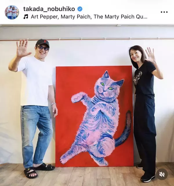 髙田延彦＆向井亜紀、夫婦ショット！双子のアートイベント参加「素敵なご家族」「こちらも幸せに」