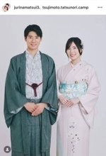 松井珠理奈、和装姿で改めて結婚報告　夫・ボイメン辻本達規と夫婦ショットに祝福の声　
