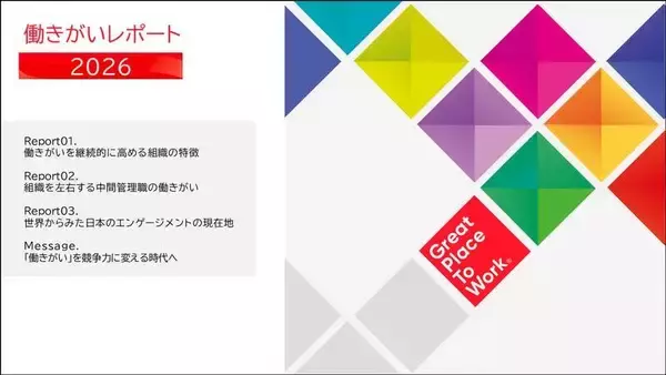 「仕事に行くことを楽しみにしている」ワクワク感が競争力を左右　グローバルデータが示す…働きがいレポート２０２６