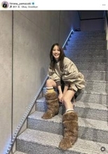 足長っ！山崎紘菜「ふわふわともこもこは正義」のブーツコーデ！「ギャル感！」「スタイル良すぎでしょ」「超絶美しい」