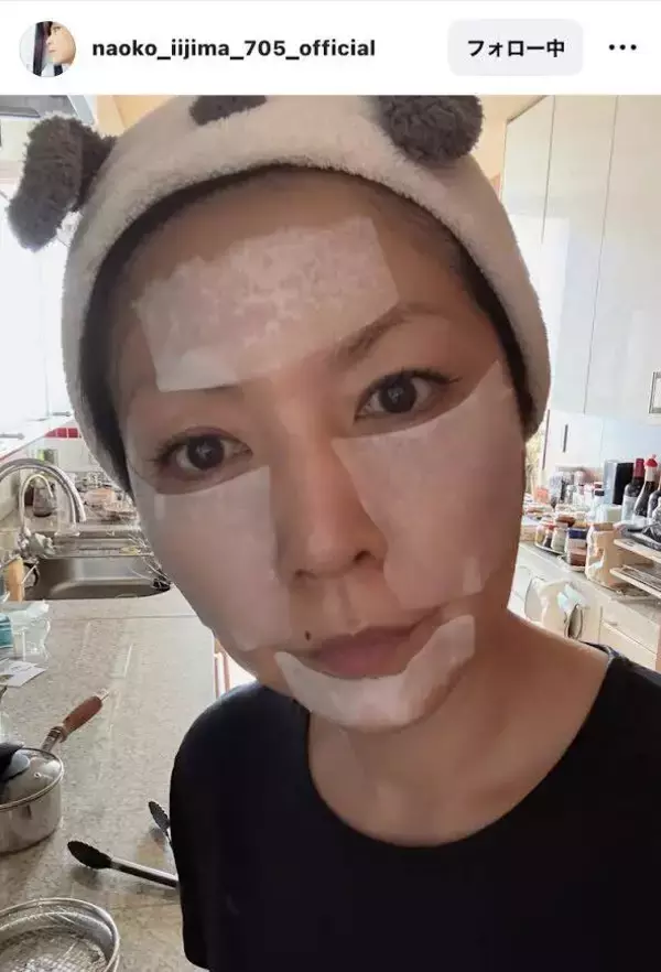 飯島直子、パックを貼ったプライベートショット公開　あるあるな勘違いに「台風一家だと私も以前は思ってました」