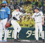 「【阪神】キャム・ディベイニーが来日初打席初安打！堀瑞輝の初球ストレートを左前へ」の画像1