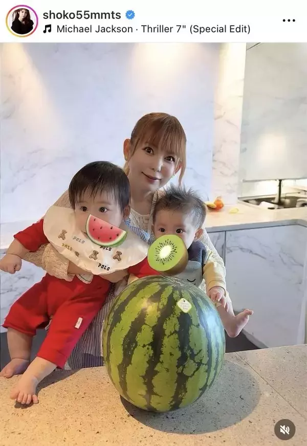 中川翔子「はやすぎる！」７か月になった双子男児と親子で「夢のように過ぎていく今だけの尊いちいささ」