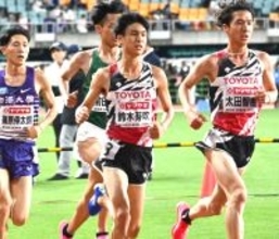 鈴木芽吹がトヨタ自動車デビュー戦で２７分２６秒６７のＰＢで４位…日本選手権１万メートル