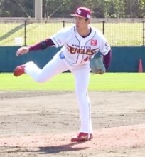 【楽天】ドラ６右腕の九谷瑠がライブＢＰ登板　タイトル打者のバット折り実力アピール