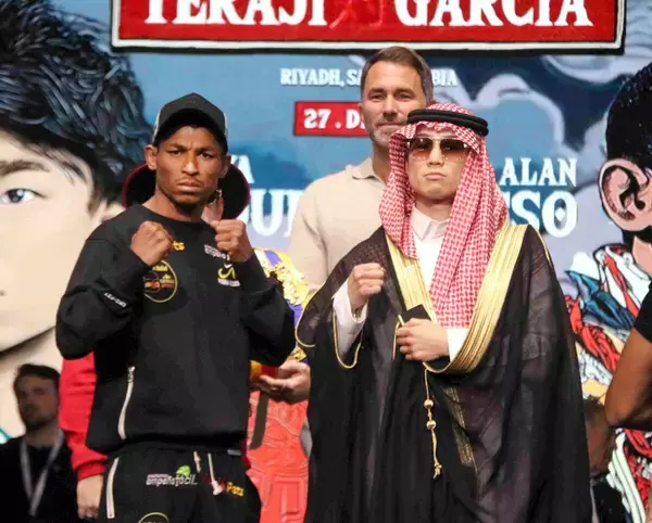 寺地拳四朗、王者とにらみ合うも「絶対いい人やん」　サウジ「正装」新バージョンで会見「一緒だったらネタにならない」