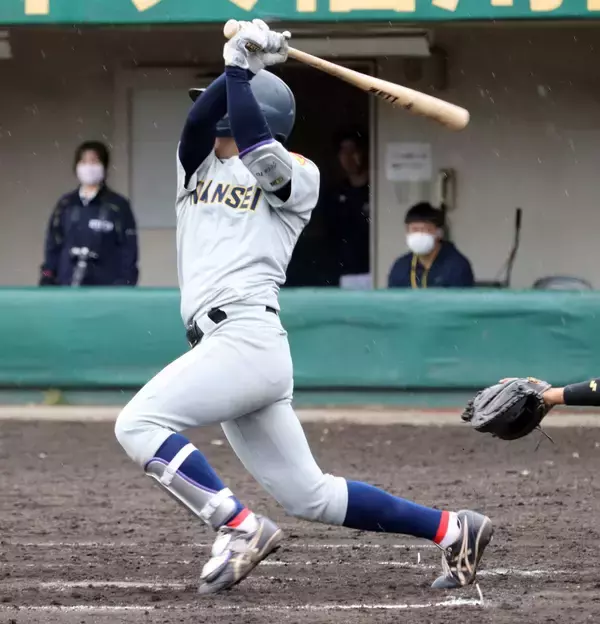 【大学野球】プロ注目の関学大・福谷宇楽が指名打者初打点「冬は打撃に集中できた」右肩手術明けで今季はＤＨ専念予定もプロ志望届提出意向