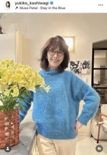 “おしゃれ番長”７８歳・柏木由紀子、披露した手編みセーターに絶賛の声「ブルー似合ってます」「素敵なお色味」