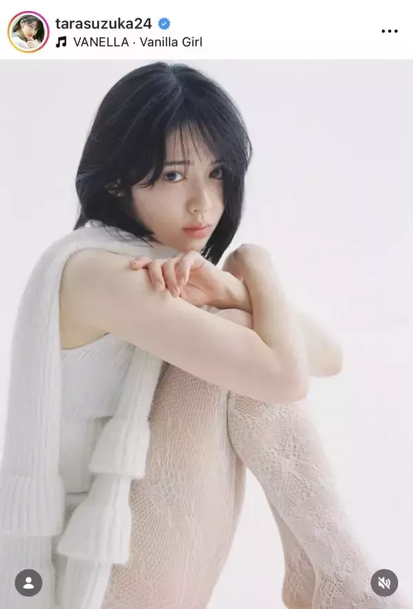 ふるっぱー・鎮西寿々歌、レースタイツ姿に「鼻血出そう」「ドキドキ」ネット騒然「透明すぎる」「好きやわぁ…」