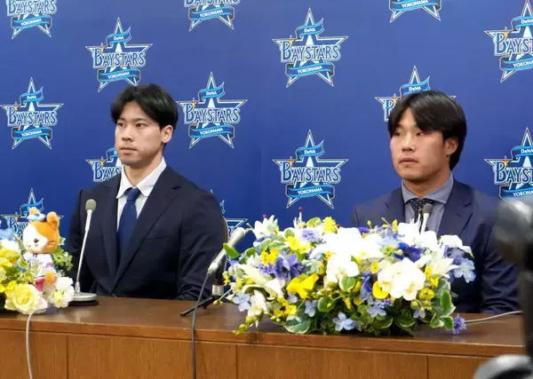 【ＤｅＮＡ】尾形崇斗「ＤｅＮＡのテクノロジーに興味」井上朋也「打撃でチームの優勝に貢献」入団会見で活躍誓う