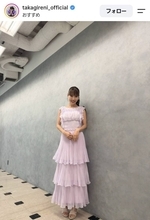 ももクロ・高城れにがフェミニンな紫ロングワンピ姿に「最高に似合ってる」「クラゲの妖精みたい」