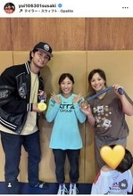 東京五輪金メダルの須﨑優衣、ダルビッシュ夫妻との豪華３ショットを披露！「三人ともレジェンド」など反響