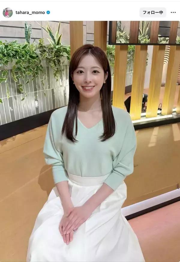 テレ朝・田原萌々アナ、おでこ出しヘア大好評！「綺麗なお顔がはっきり見えて最高」「お姫様みたい」「おでこ良き」