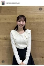 「笑顔美女」テレ朝・佐々木若葉アナ、襟付きニット姿の清楚コーデ「透明感がやばい」「めちゃめちゃ可愛い」