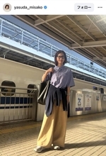 「いつも若々しくて綺麗」安田美沙子「楽ちんスタイル」で新幹線移動「恥ずかしかったよね　きゃー」思わず赤面した出来事も