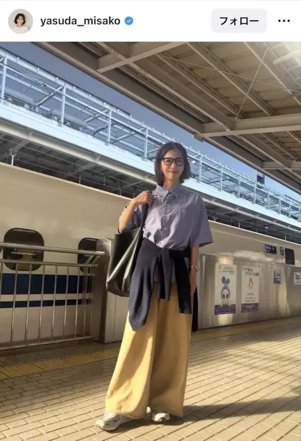 「いつも若々しくて綺麗」安田美沙子「楽ちんスタイル」で新幹線移動「恥ずかしかったよね　きゃー」思わず赤面した出来事も