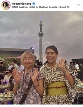 “奇跡の還暦”カリスマモデル・前田典子、山口智子と２ショ！浴衣姿で花火大会を満喫「花火に負けない眩しさ」