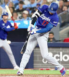 「大谷翔平、岡本和真の前で２戦連発３号！低めのボール球を１２６メートル弾　４戦連続マルチ安打＆４１戦連続出塁」の画像1