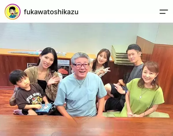 元妻・つちやかおりの姿も！元シブがき隊・布川敏和　家族集合ショット「仲良しファミリー」「フックン幸せですね」