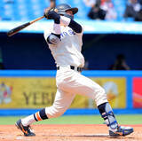 「【大学野球】法大の２年生スラッガー・井上和輝が２戦連発　昨秋打球速度１８４キロ計測の２年生…通算６発目で初の右翼方向弾」の画像1