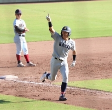 【大学野球】関大・中村莞爾、ドラフト上位候補の近大・宮原廉から決勝弾　大学で引退する苦労人が大仕事「一番いい球を仕留めたかった」