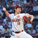「【楽天】 前田健太がＮＰＢ通算１００勝目を狙って先発 　初回無失点スタート　ＰＬ対決も制す」の画像1