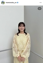 テレ朝・田中萌アナ、イエローのワンピース姿にファンくぎ付け！「めちゃめちゃ可愛いです」「淡い色の衣装素敵ですね～」