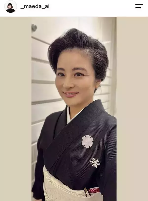 チャイドル四天王→梨園の妻の前田愛「舞鶴雪月花にちなんで」雪の柄の和服姿が「かっこいい」「素敵」と話題