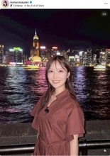 ＴＢＳ・野村彩也子アナ「きらきらして海に浮かんで〜」夜景をバックに笑顔！　「ステキでキュート」「天使」「美しい」