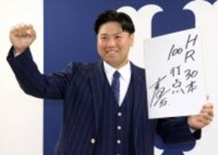 【広島】末包昇大「笑われるのは承知の上」来季目標は３０発＆１００打点　２５００万円増で契約更改