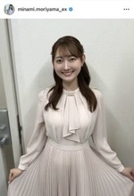 テレ朝・森山みなみアナ、春らしい爽やかコーデがお似合い！「美人」「天使すぎます」「癒されます」